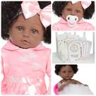 Boneca Reborn Recém Nascida Negra Fofinha Com Kit Itens