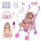 Boneca Reborn Recém Nascida Saída de Banho Carrinho Passeio Boneca Reborn Recém Nascida Saída de Banho Carrinho Passeio