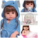 Boneca Reborn Valentina 100% Vinil Enxoval Elefante Fofinha