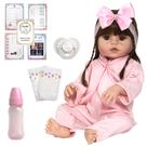 Boneca Reborn Valentina Grande 46cm Infantil + Acessórios