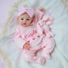 Boneca Reborn WOOROY Lifelike 45 cm de silicone para meninas com mais de 3 anos