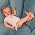 Boneca Renascida RXDOLL Cute Toddler de 60 cm com roupa e acessórios.