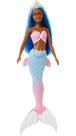 Boneca sereia Barbie Dreamtopia com cabelo azul e cauda rosa/azul