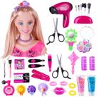 Boneca Styling Head Doll KonhaoF para cabelos e maquiagem de meninas com acesso.