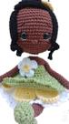 Boneca Tiana amigurumi crochê 28cm princesa