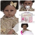 Boneca Tipo Reborn Diva Fofinha Conjunto Oncinha Pode Banho