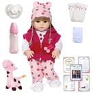 Boneca Tipo Reborn Girafa Corpo Inteiro Silicone + 15 Itens