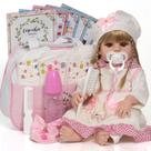 Boneca Tipo Reborn Princesa Laura 100% Silicone e Acessórios