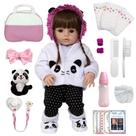 Boneca Tipo Reborn Silicone Pandinha Linda Princesa 19 Itens