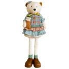 Boneca Ursa Retrátil 71cm Azul e Bege Decoração Natalina