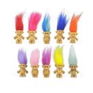 Bonecas de ação Yintlilocn Mini Troll, 3 cm, pacote com 10 unidades, PVC