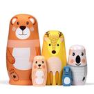 Bonecas de nidificação de madeira Tophon Russian Matryoshka, 5 peças