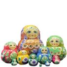 Bonecas matryoshka russas de 10 camadas feitas à mão com corante floral