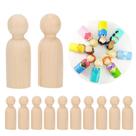 Bonecas Peg de madeira ZJChao, 10 unidades, 7,5 cm, inacabadas para artesanato de bricolage