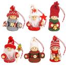 Bonecas penduradas na árvore de Natal BRUBAKER, madeira tricotada, 6 peças