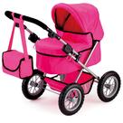 Bonecas Pram Bayer Design moderno em rosa choque para bonecas de até 18 anos
