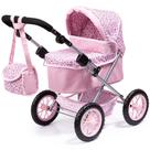 Bonecas Pram Bayer Trendy em rosa e estampa animal com bolsa de ombro Bonecas Pram Bayer Trendy em rosa e estampa animal com bolsa de ombro