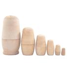 Bonecas russas de nidificação de 6 camadas, conjunto de artesanato DIY em madeira inacabada
