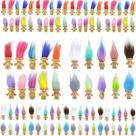 Bonecas Troll Yintlilocn 100 peças de PVC vintage com cabelos de 20 cores