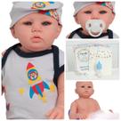Boneco Bebe Reborn 48cm Lindo Com Chupeta Pode Dar Banho