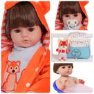 Boneco Bebê Reborn Arthur Enxoval Raposa Completo 17 Itens