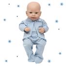 Boneco Bebe Reborn Homem Pijaminha Azul Fofinho Completo