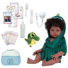 Boneco Bebê Reborn Masculino Enxoval Saída de Banho Jacaré Boneco Bebê Reborn Masculino Enxoval Saída de Banho Jacaré