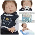 Boneco Bebê Reborn Masculino Fio a Fio Com Kit Acessórios
