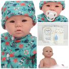Boneco Bebê Reborn Masculino Olhos Azuis 48cm Com Acessórios