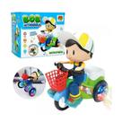 Boneco Bob Triciclo Bate Volta Luz Som Musical Manobras
