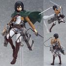 Boneco de ação Attack On Titan Levi Mikasa Eren PVC 15cm