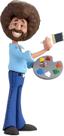 Boneco de Ação Bob Ross Toony Classics - NECA - 6 Polegadas com Paleta