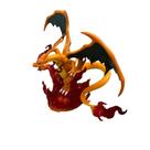 Boneco de ação Charizard de 20 cm com chamas brilhantes, modelo de PVC