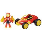 Boneco de ação e veículo de brinquedo Marvel Iron Racer Iron Man