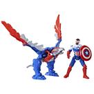 Boneco de ação Marvel Mech Strike Mechasaurs Capitão América