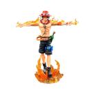 Boneco de ação One Piece Ace Flame com base iluminada de 26 cm