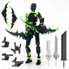 Boneco de ação Qoopower T13, robô articulado com conjunto de armas