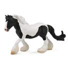 Boneco de brinquedo de vinil Collecta Piebald Gypsy Mare preto e branco