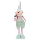 Boneco de Natal Elfo Menino em Pé Rosa e Verde 53cm Boneco de Natal Elfo Menino em Pé Rosa e Verde 53cm