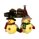 Boneco De Neve Iluminado De Natal Com Chapéu De Copa E Floco De Neve Decorativo Presente De Natal