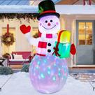 Boneco de neve inflável de Natal Aerwo 150cm com luzes LED