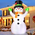 Boneco de neve inflável de Natal FunFanso Giant 2,1 m com luzes LED