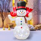 Boneco de neve inflável de Natal HIGSEEU de 2,4 m com luzes giratórias