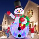 Boneco de neve inflável de Natal MICOCAH de 8 pés com LEDs giratórios