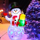 Boneco de neve inflável PIPIMOUSE 152cm com luzes giratórias LED
