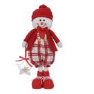 BONECO DE NEVE NATAL EM PE COM ESTRELA (VERMELHO) 37cm