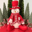 Boneco de Neve Pelúcia Vermelho/Branco - 30cm Boneco de Neve Pelúcia Vermelho/Branco - 30cm