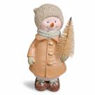 Boneco de Neve Verde Bege Personagem Figura Vila Natalina