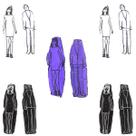 Boneco de Pano Preto Branco Roxo Vodu Voodoo Umbanda Macumba Amor Ritual Kit