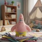 Boneco de Pelúcia Patrick Estrela Bob Esponja Tecido Macio e Antialérgico